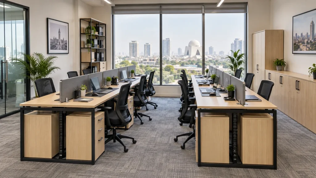 modern office workstations in Karachi for 10 person office